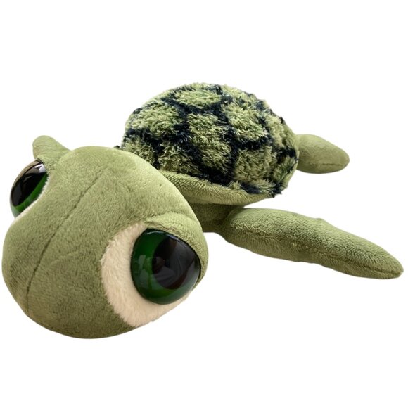 Vintage Aurora Green Sea Turtle Plush Stuffed Animal Plush Big Eyes Cute 10" - Picture 1 of 12